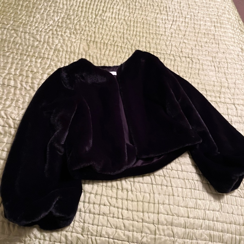 like new•GB Girls•Black Faux Fur Coat/Jacket